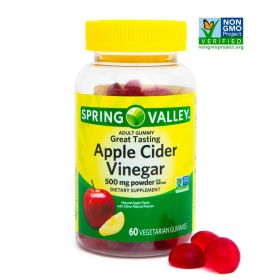 Spring Valley Non GMO Dietary Supplement Gummies, Apple Cider Vinegar, 500 mg, 60 Count
