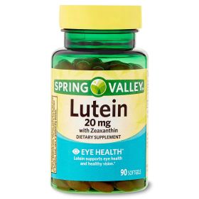 Spring Valley Lutein with Zeaxnthin Dietary Supplements, 20 mg, 90 Count