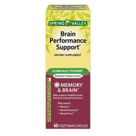 Spring Valley Brain Performance Memory Support Dietary Supplement Vegetarian Capsules, 60 Count