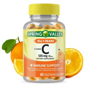Spring Valley Vitamin C Jelly Beans, 60ct, 125mg, Vegetarian Jelly Beans