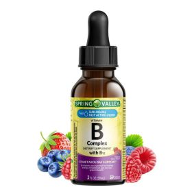 Spring Valley Vitamin B Complex Dietary Supplement with B12, Berry Flavor, 2 fl oz