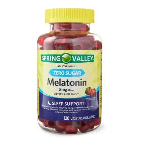 Spring Valley Zero Sugar Melatonin Sleep Support Dietary Supplement Gummies, 5 mg, 120 Count