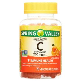 Spring Valley Non GMO Vitamin C Vegetarian Gummies, Orange, 250 mg, 70 Count