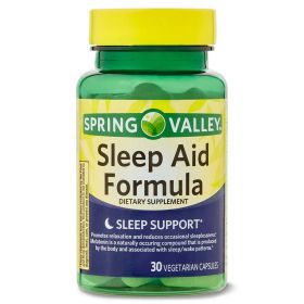 Spring Valley Sleep Aid Dietary Supplement Formula Vegetarian Capsules, 30 Count
