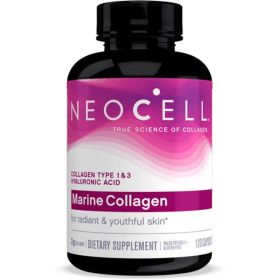 NeoCell Marine Collagen Protein Supplement Capsules, 2g Protein, 120 Count