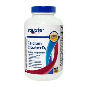 Equate Calcium Citrate + D3 Tablets Dietary Supplement;  630 mg;  180 Count