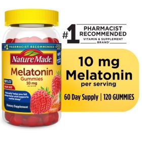Nature Made Melatonin 10mg Per Serving Gummies;  Dietary Supplement;  120 Count