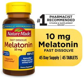 Nature Made Fast Dissolve Melatonin 10mg Tablets;  Dietary Supplement;  45 Count