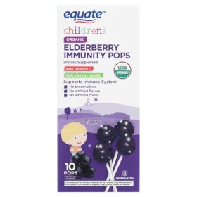 Equate Children's Organic Elderberry Immunity Pops;  10 Count