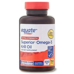 Equate Extra Strength Krill Oil;  500 mg;  150 Count