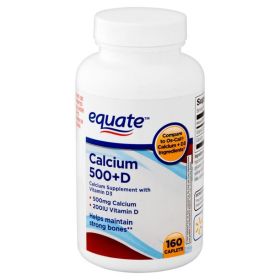 Equate Calcium 500 + Vitamin D Caplets;  160 Count