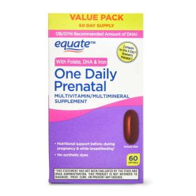 Equate One Daily Prenatal Softgels Multivitamin/Multimineral Supplement;  60 Count