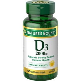 Nature's Bounty 2000 IU Vitamin D3 Softgels;  50 mcg;  150 Count