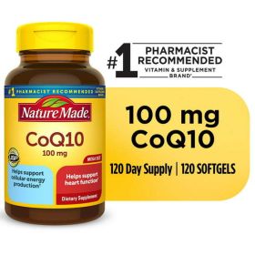 Nature Made CoQ10 100 mg Softgels;  Heart Health Support;  120 Count