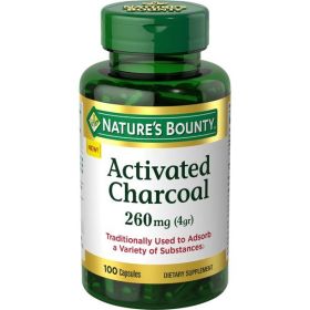 Nature's Bounty Activated Charcoal Dietary Supplement Capsules;  260 mg;  100 Count
