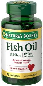 Nature's Bounty Fish Oil with Omega-3 Coated Softgels;  1400 mg;  39 Count
