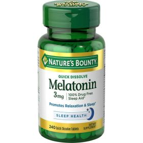 Nature's Bounty Melatonin Supplement Quick Dissolve Tablets;  3 mg;  240 Count