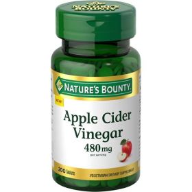 Nature's Bounty Apple Cider Vinegar Supplement;  480 mg;  200 Tablets