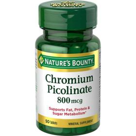 Nature's Bounty Chromium Picolinate Tablets;  800 mcg;  50 Count