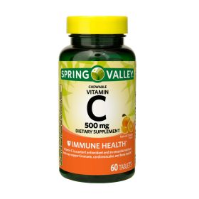 Spring Valley Vitamin C Chewable Tablets Dietary Supplement;  500 mg;  60 Count