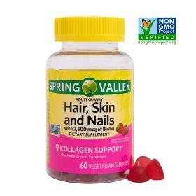 Spring Valley Vegetarian Biotin Hair;  Skin;  and Nails Gummies;  60 Count