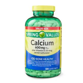 Spring Valley Calcium Plus Vitamin D Tablets;  600 mg;  500 Count