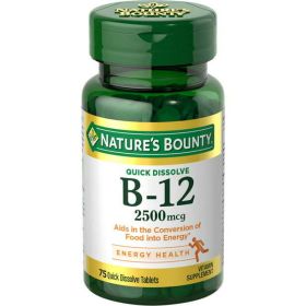 Nature's Bounty Vitamin B12 Quick Dissolve Tablets;  2500 mcg;  75 Count