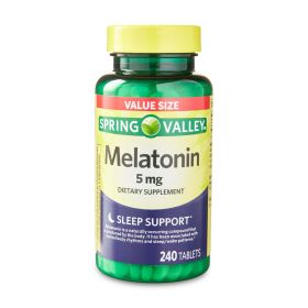Spring Valley Melatonin Tablets Dietary Supplement Value Size;  5 mg;  240 Count