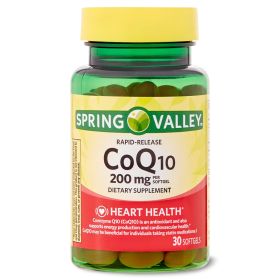 Spring Valley Rapid-Release CoQ10 Dietary Supplement;  200 mg;  30 Count