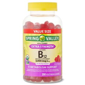 Spring Valley Extra Strength B12 Gummies;  3000 mcg;  200 Count