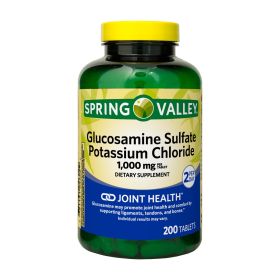 Spring Valley Glucosamine Sulfate Potassium Chloride Tablets;  1000 mg;  200 Count