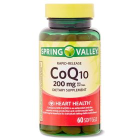 Spring Valley Rapid-Release CoQ10 Dietary Supplement;  200 mg;  60 Count