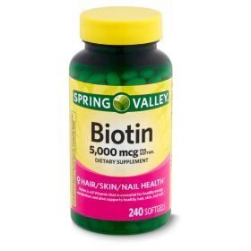 Spring Valley Biotin Dietary Supplement;  5000 mcg;  240 Count