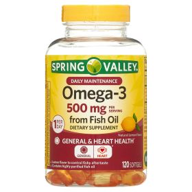 Spring Valley Omega-3 Fish Oil Dietary Supplement;  500 mg;  120 Count
