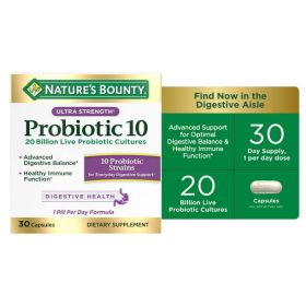 Nature's Bounty Ultra Strength Probiotic 10 Capsules;  30 Count