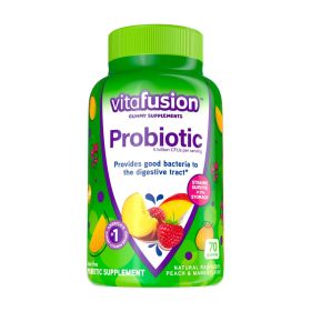 Vitafusion Probiotic Gummy Supplements;  Raspberry;  Peach and Mango Flavored;  70 Count