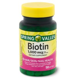 Spring Valley Biotin Softgels;  1000mcg;  150 Count