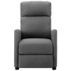 Electric Massage Recliner Light Gray Fabric