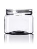 Clear Food Grade PET Plastic Square Storage Jar w/ Cap - 16 Fluid Ounces (2-3 Cup Storage Capacity) - BUY 1 GET 1 FREE (MIX AND MATCH)