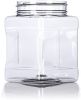 Clear Food Grade PET Plastic Square Grip Storage Jar w/Cap - 32 Fluid Ounces - 6-Jar Pack (3-4 Cup Storage Capacity) by Pride Of India 32 oz