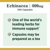 Nature's Bounty Echinacea Whole Herb Capsules;  400 mg;  100 Count