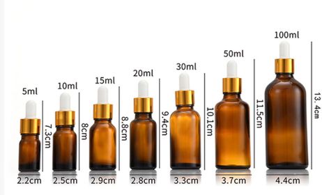 Glass Fine Oil Bottle Avoid Light Glue Head Dropper Bottle Essence Stock Bottling Cosmetics (Option: Brown-20ml)