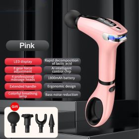 Multi-stage Adjustment Of Fascia Gun On Intelligent LCD (Option: Pink-English)