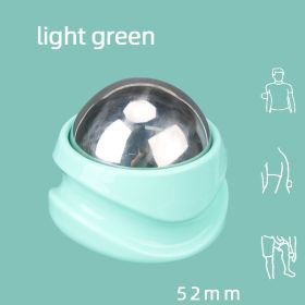 Handheld Stainless Steel Ice Applied Cold And Hot Ball Massager (Option: 52mm ball light green base)