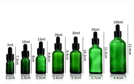 Glass Fine Oil Bottle Avoid Light Glue Head Dropper Bottle Essence Stock Bottling Cosmetics (Option: Green-50ml)