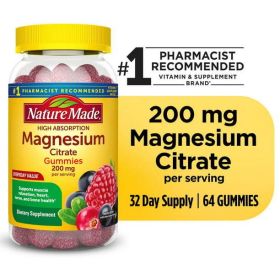 Nature Made High Absorption Magnesium Citrate 200 mg Gummies;  64 Count (Brand: Nature Made)