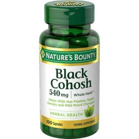 Nature's Bounty Black Cohosh Capsules;  540 mg;  100 Count (Brand: Nature's Bounty)