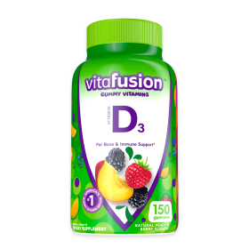 Vitafusion Vitamin D3 Gummy Vitamins;  Peach;  Blackberry and Strawberry Flavored;  150 Count (Brand: Vitafusion)
