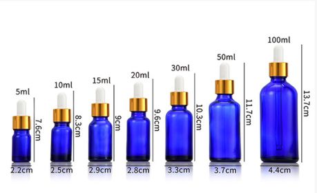 Glass Fine Oil Bottle Avoid Light Glue Head Dropper Bottle Essence Stock Bottling Cosmetics (Option: Blue-15ml)